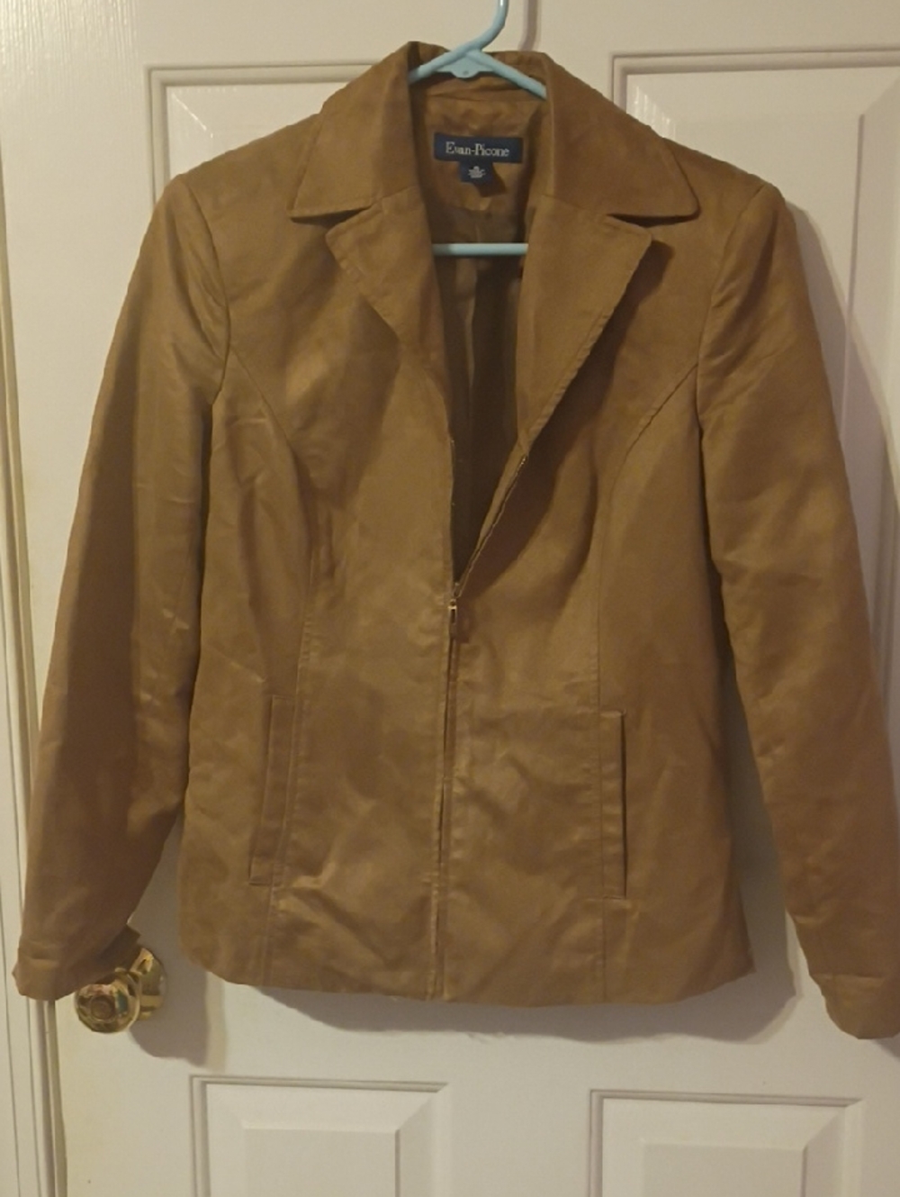 Evan Picone Women's Tan Zip-Front Jacket